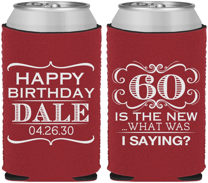 Custom Birthday Neoprene Can Coolers - 60th | 20070