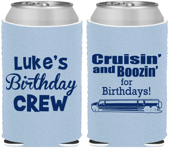 Custom Birthday Neoprene Can Coolers - Crusin Boozin | 20073