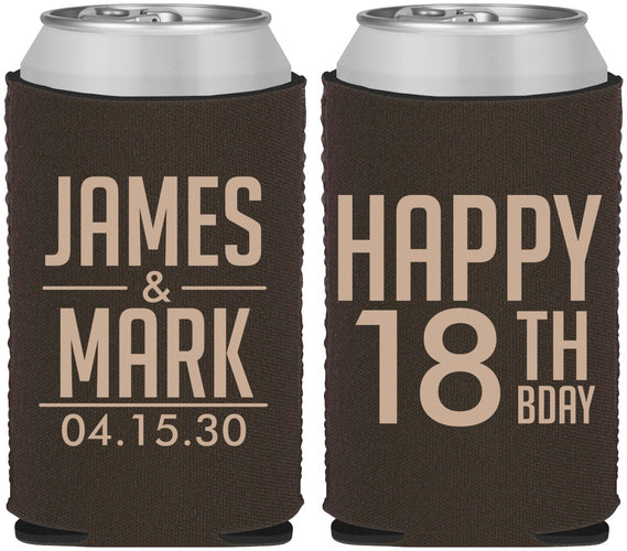 Custom Birthday Neoprene Can Coolers - 18th | 20074