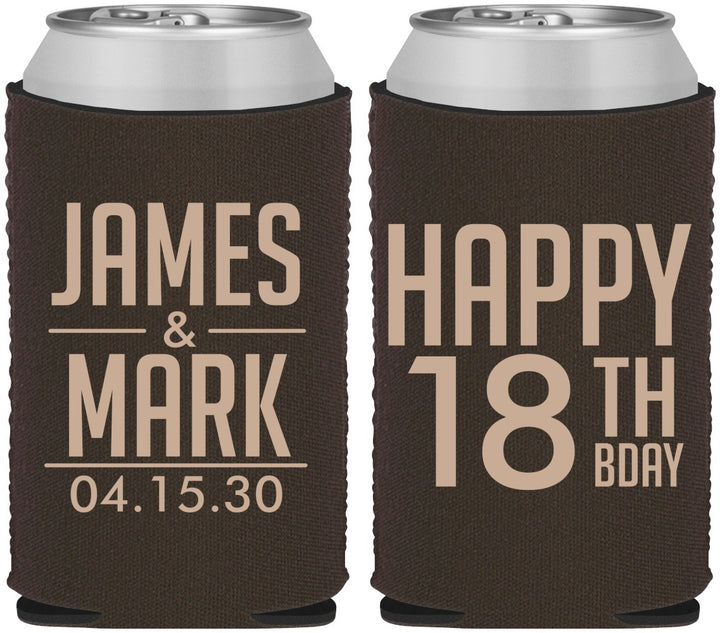 Custom Birthday Neoprene Can Coolers - 18th | 20074