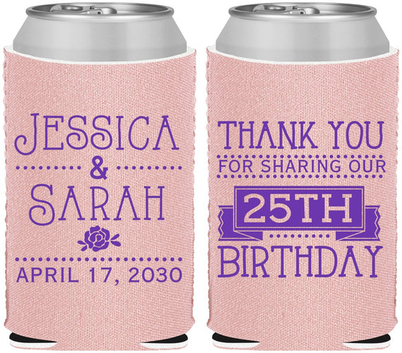 Custom Birthday Neoprene Can Coolers - 25th | 20075