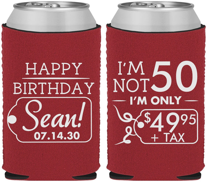 Custom Birthday Neoprene Can Coolers - 50th | 20080