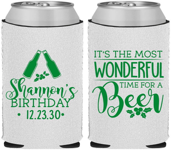 Custom Birthday Neoprene Can Coolers - Christmas | 20082
