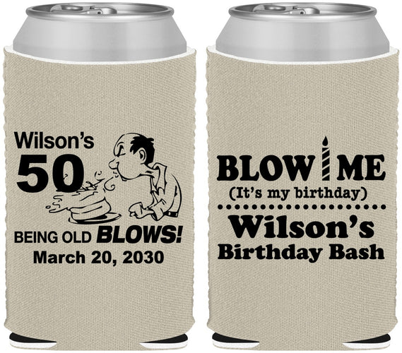 Custom Birthday Neoprene Can Coolers - 50th | 20085