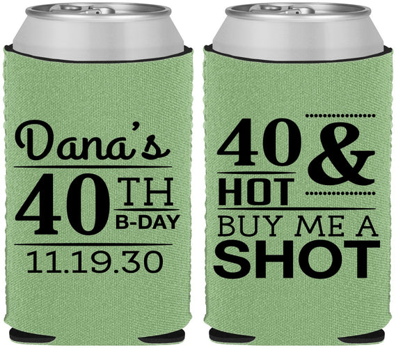 Custom Birthday Neoprene Can Coolers - 40th | 20086