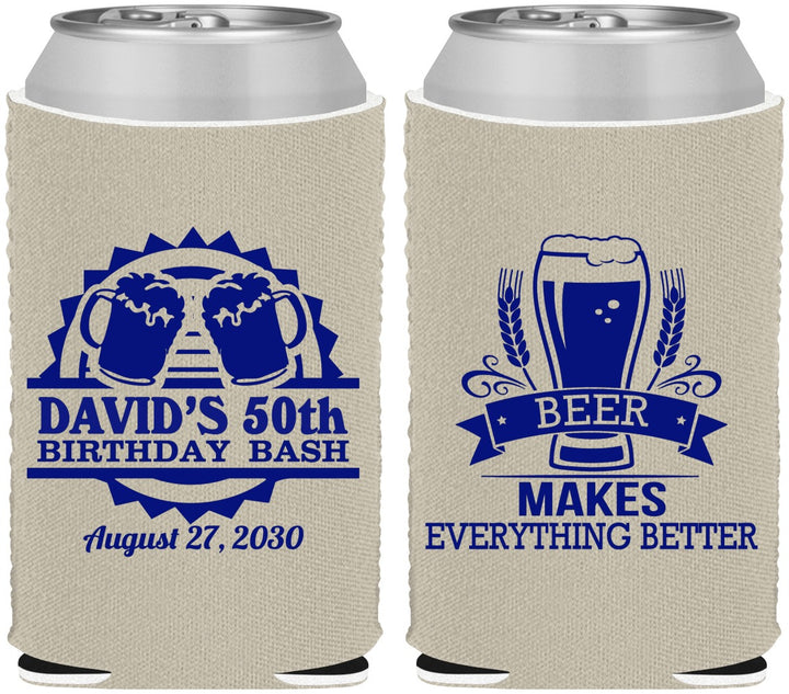 Custom Birthday Neoprene Can Coolers - 50th | 20089