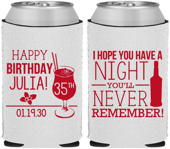 Custom Birthday Neoprene Can Coolers - 35th | 20092