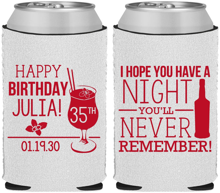 Custom Birthday Neoprene Can Coolers - 35th | 20092
