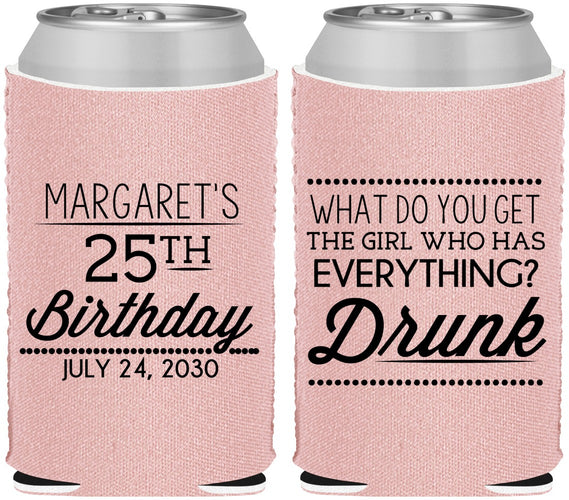 Custom Birthday Neoprene Can Coolers - 25th | 20093