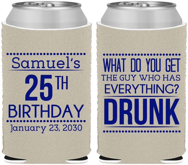 Custom Birthday Neoprene Can Coolers - 25th | 20094