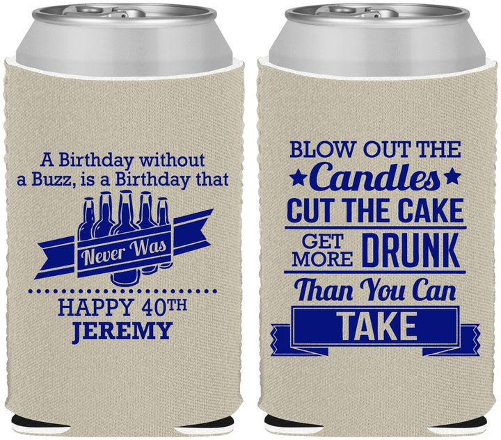 Custom Birthday Neoprene Can Coolers - 40th | 20101