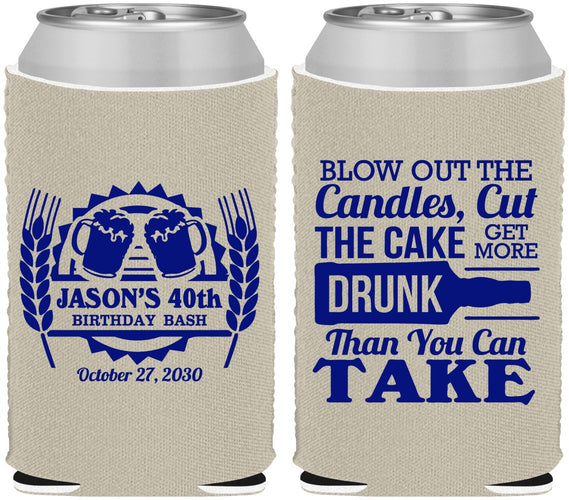 Custom Birthday Neoprene Can Coolers - 40th | 20103