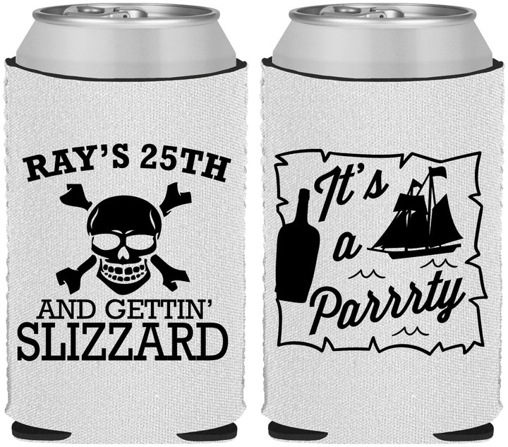 Custom Birthday Neoprene Can Coolers - 25th Pirate | 20107