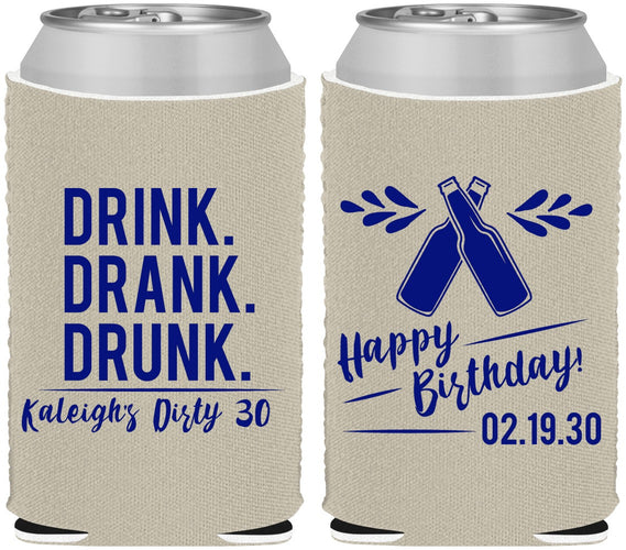 Custom Birthday Neoprene Can Coolers - 30th Dirty | 20110