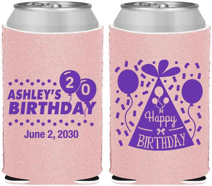 Custom Birthday Neoprene Can Coolers - 20th | 20114