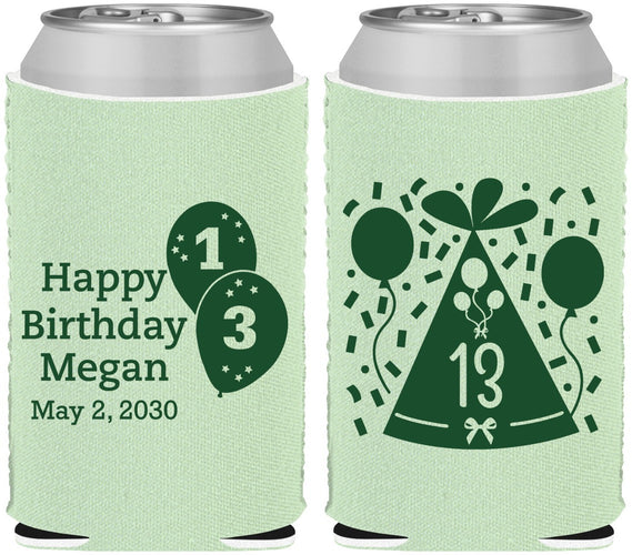 Custom Birthday Neoprene Can Coolers - 13th | 20115