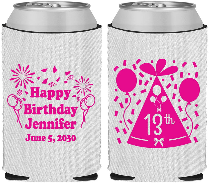 Custom Birthday Neoprene Can Coolers - 13th | 20116
