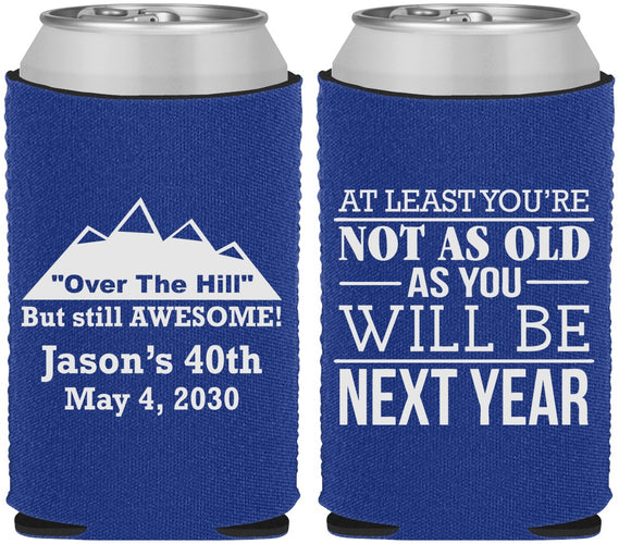 Custom Birthday Neoprene Can Coolers - 40th Over The Hill | 20121