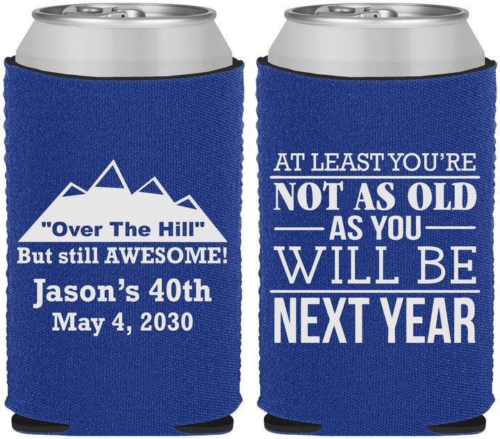 Custom Birthday Neoprene Can Coolers - 40th Over The Hill | 20121