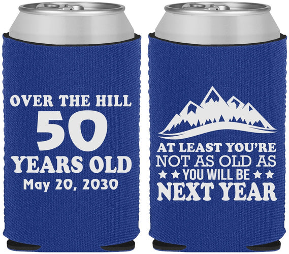 Custom Birthday Neoprene Can Coolers - 50th Over The Hill | 20124