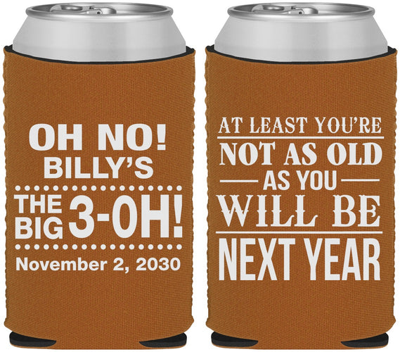 Custom Birthday Neoprene Can Coolers - 30th Big 3 Oh | 20125