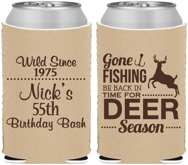 Custom Birthday Neoprene Can Coolers - 55th Gone Fishing | 20128