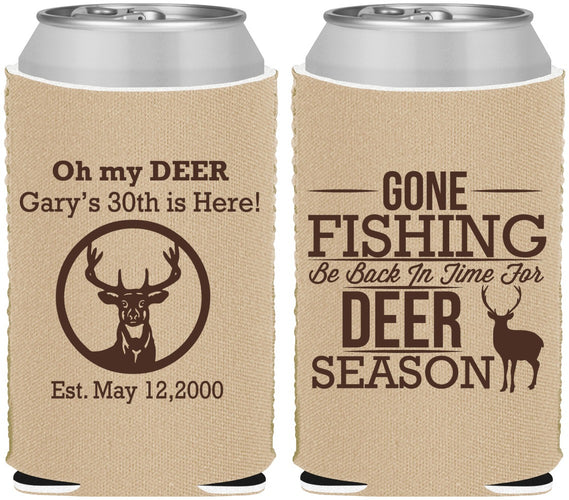 Custom Birthday Neoprene Can Coolers - 30th Deer Season | 20129