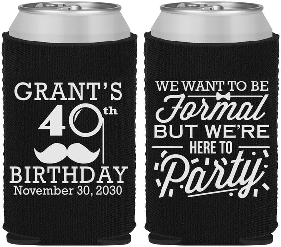 Custom Birthday Neoprene Can Coolers - 40th | 20130