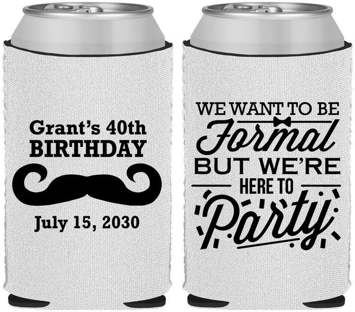 Custom Birthday Neoprene Can Coolers - 40th | 20131