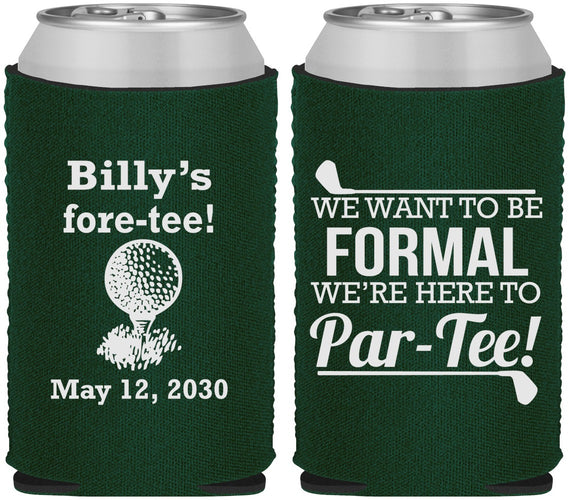 Custom Birthday Neoprene Can Coolers - 40th Golf | 20134