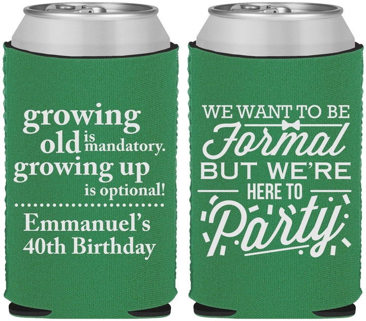 Custom Birthday Neoprene Can Coolers - 40th | 20135