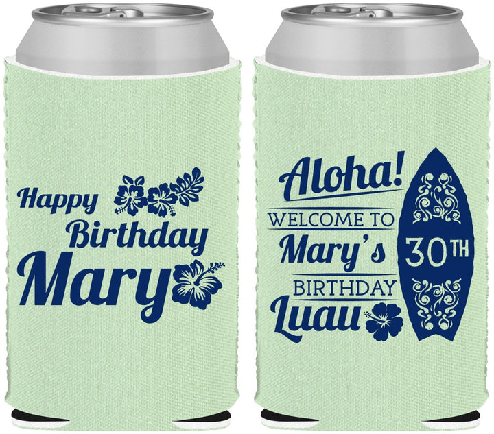 Custom Birthday Neoprene Can Coolers - 30th Hawaii | 20136