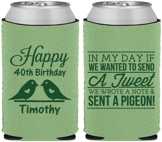 Custom Birthday Neoprene Can Coolers - 40th | 20139