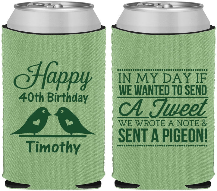 Custom Birthday Neoprene Can Coolers - 40th | 20139