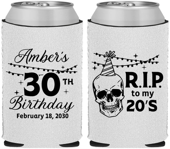 Custom Birthday Neoprene Can Coolers - 30th Rip 20 | 20140