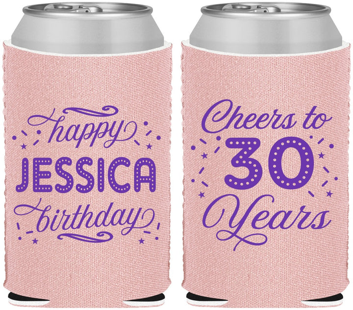 Custom Birthday Neoprene Can Coolers - Cheers To 30 Years | 20142