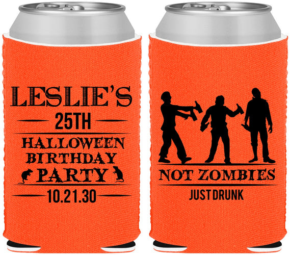 Custom Birthday Neoprene Can Coolers - 25th Halloween | 20143
