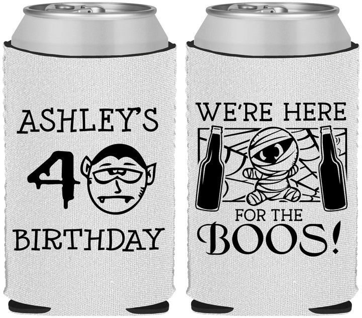 Custom Birthday Neoprene Can Coolers - 40th Halloween | 20145