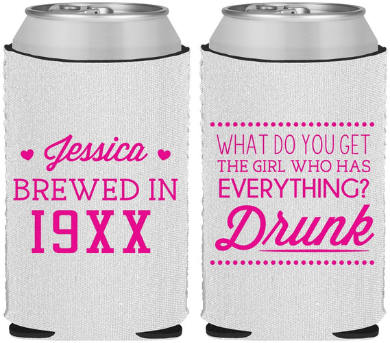 Custom Birthday Neoprene Can Coolers - Drunk | 20147