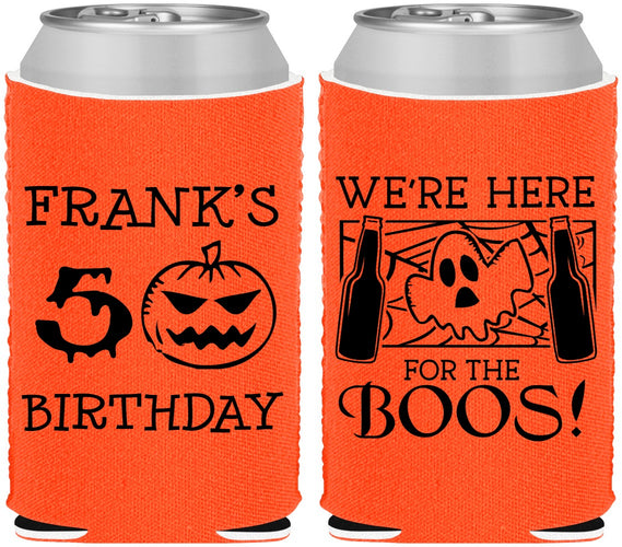 Custom Birthday Neoprene Can Coolers - 50th Halloween | 20157