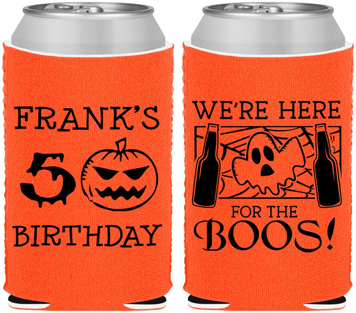 Custom Birthday Neoprene Can Coolers - 50th Halloween | 20157