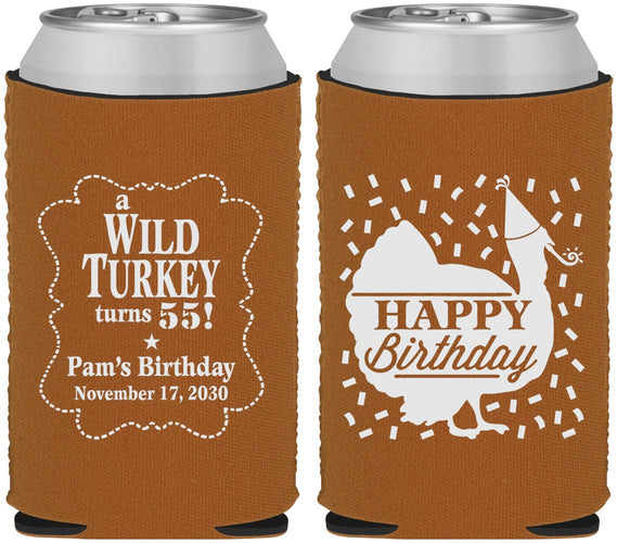 Custom Birthday Neoprene Can Coolers - 55th Wild Turkey | 20159