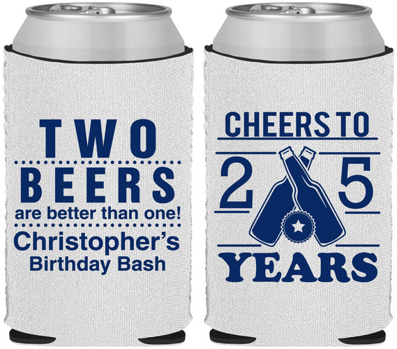 Custom Birthday Neoprene Can Coolers - Cheers To 25 Years | 20163