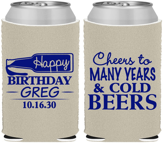 Custom Birthday Neoprene Can Coolers - Cheers To Many Years | 20167
