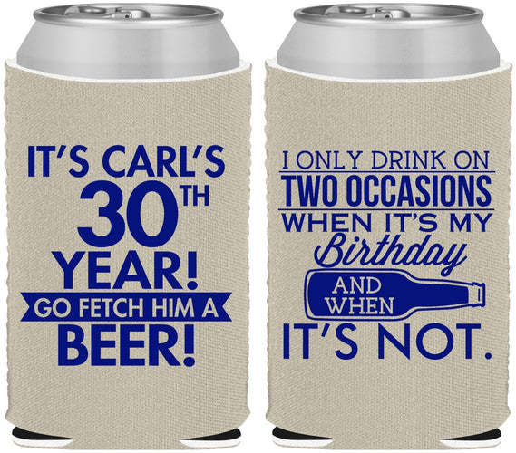 Custom Birthday Neoprene Can Coolers - 30th | 20170