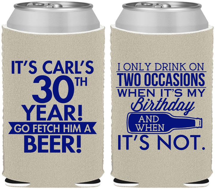 Custom Birthday Neoprene Can Coolers - 30th | 20170