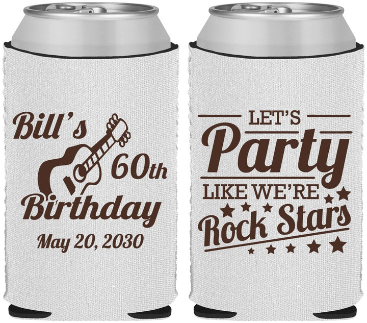 Custom Birthday Neoprene Can Coolers - 60th Rock Star | 20174
