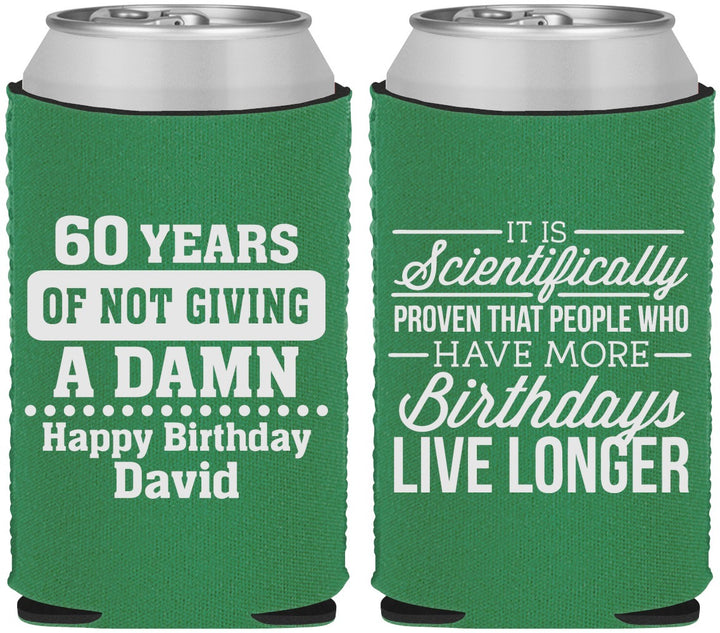 Custom Birthday Neoprene Can Coolers - 60th | 20180
