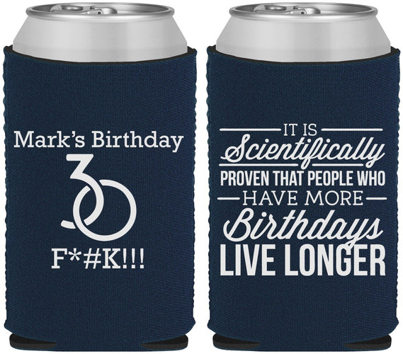 Custom Birthday Neoprene Can Coolers - 30th | 20181