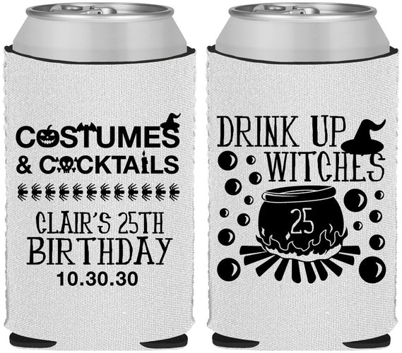 Custom Birthday Neoprene Can Coolers - 25th Halloween | 20184